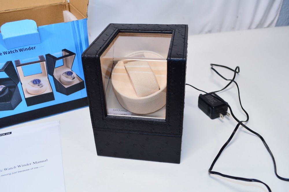 Efaithtek Black Ostrich Single Automatic Watch Winder