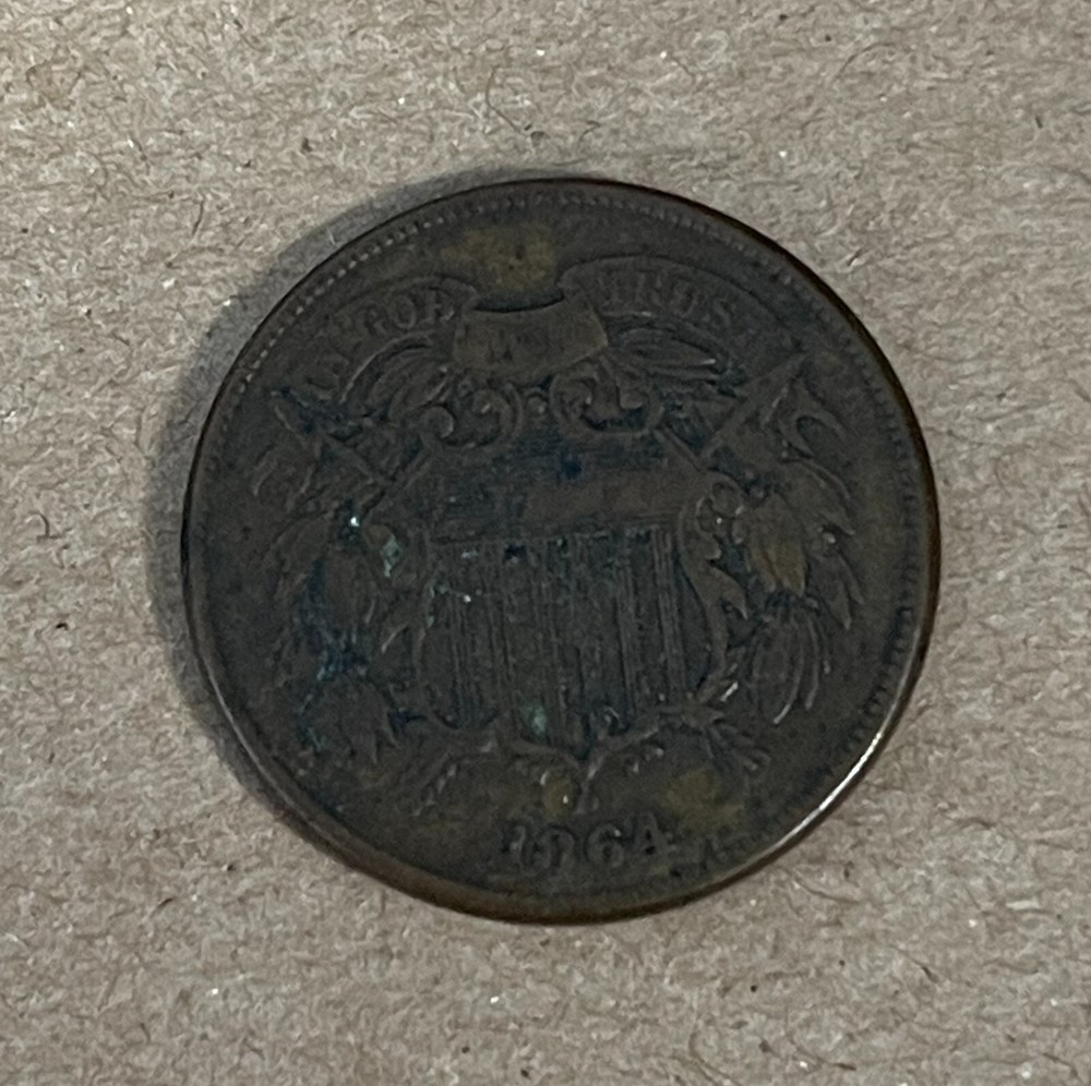1864 2C XF minor rev. pitting (#12182)