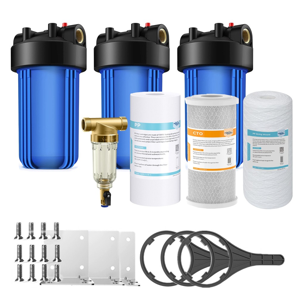 10 Inch Big Blue Whole House Water Filter Housing Filtration System 10" x 4.5"