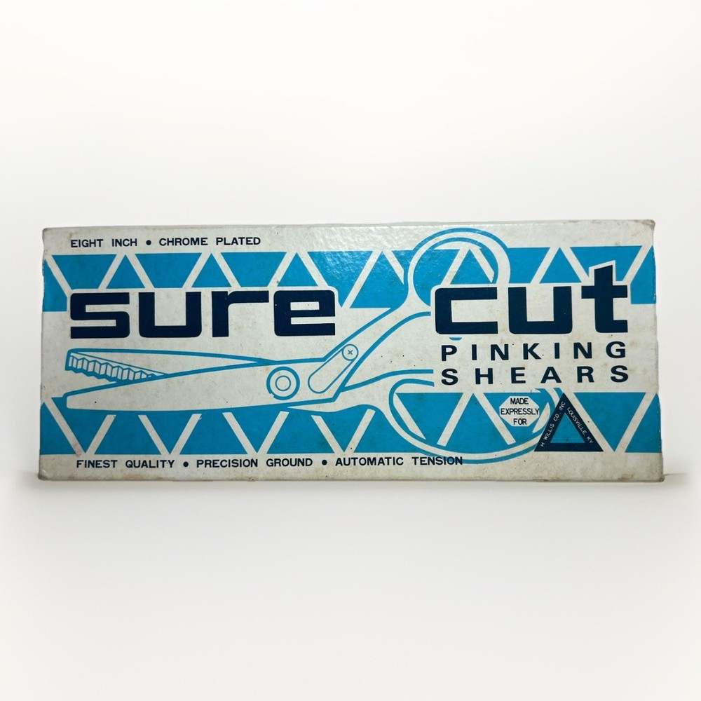 Vintage Sure Cut Pinking Shears With Original Box