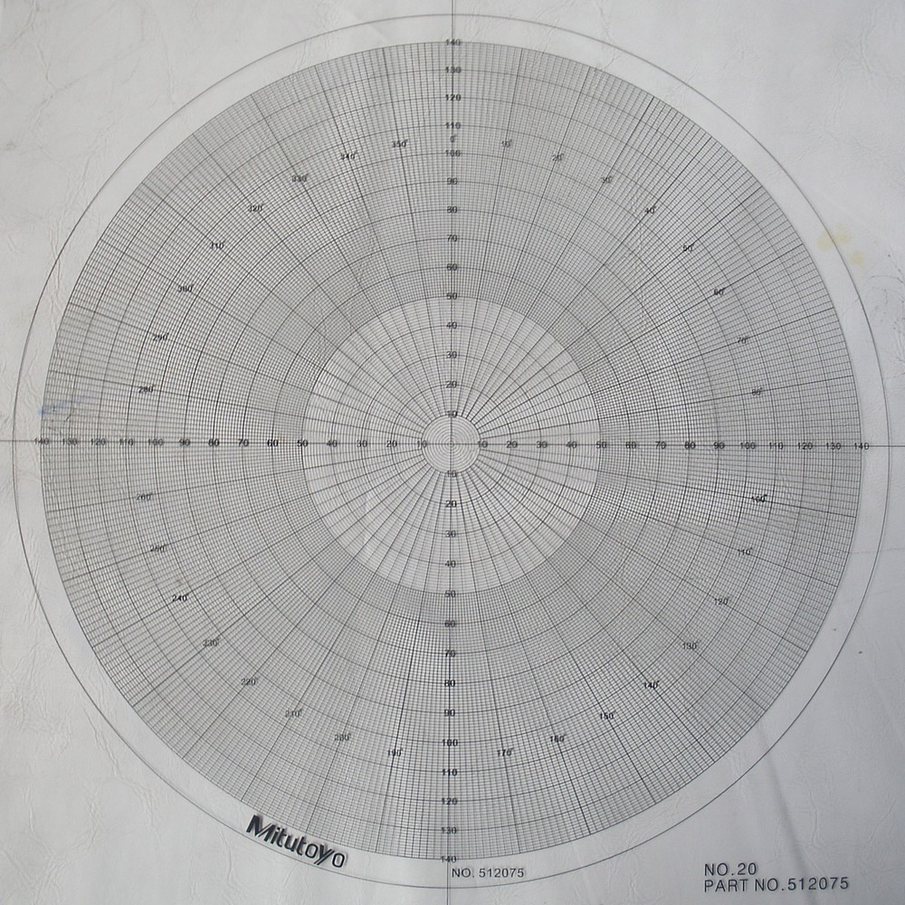Optical Comparator Chart For Profile Projector Overlay Chart Mitutoyo 512075