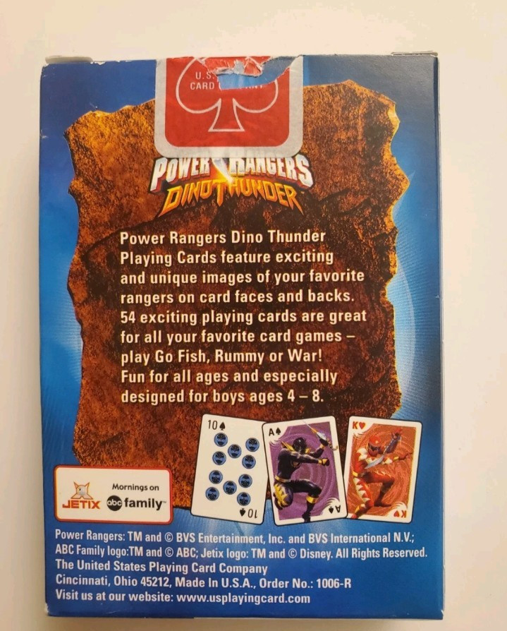 Power Rangers Dino Thunder Playing Cards