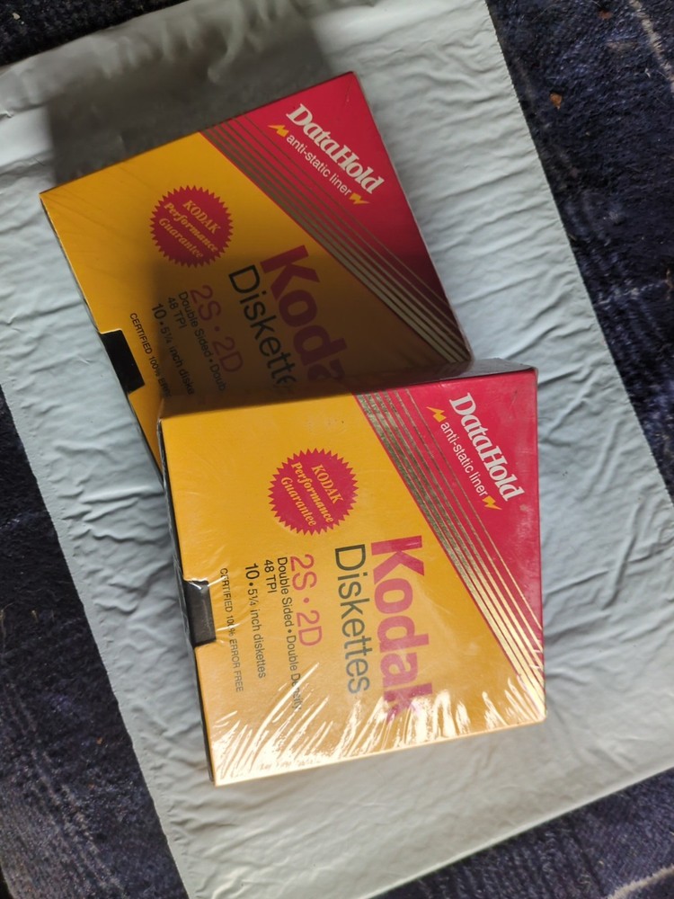 1987 Kodak 5 1/4" Diskettes 2S 2D Double Sided Density 10 Computer Discs Sealed