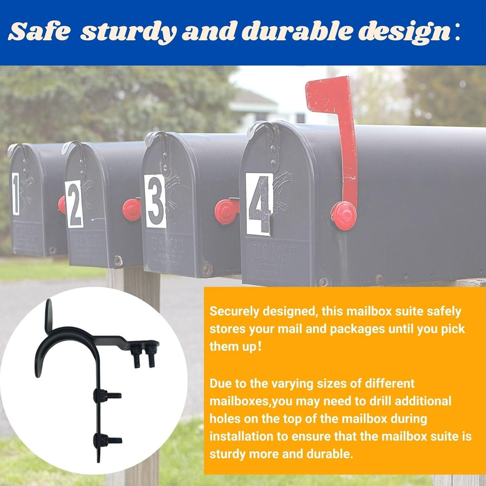 Thickened Red Mailbox Latch and Handle Kit with Screws & Nuts – Easy Install