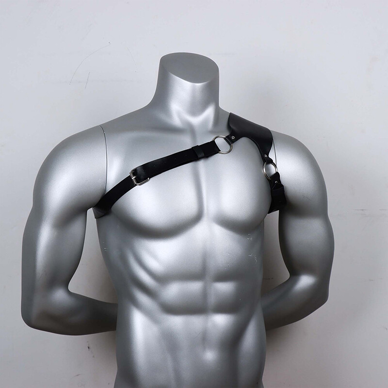 PU Leather Harness Medieval Armor Man Gothic Shoulder Belt Warrior Cosplay