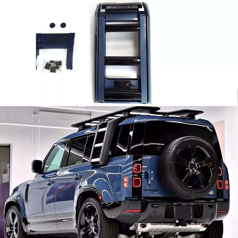 Tasman Blue Foldable side Ladder Protective Frame  Fits Defender 110 2020-2024