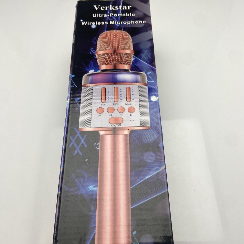 Verkstar Bluetooth karaoke Wireless Microphone USB Silver