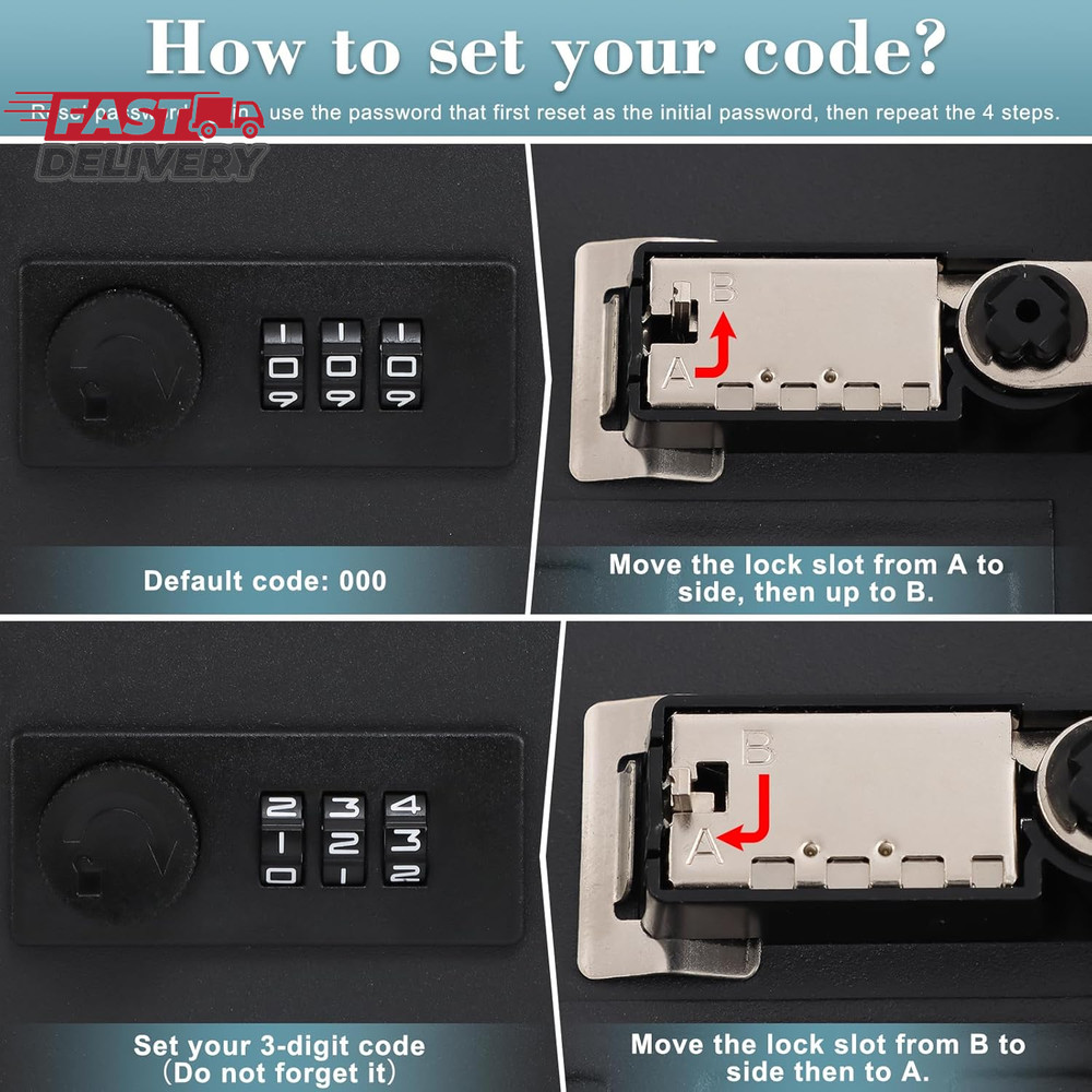 KYODOLED 20 Key Storage Lock Box with Code, Key Cabinet Organizer Wall Mount wit