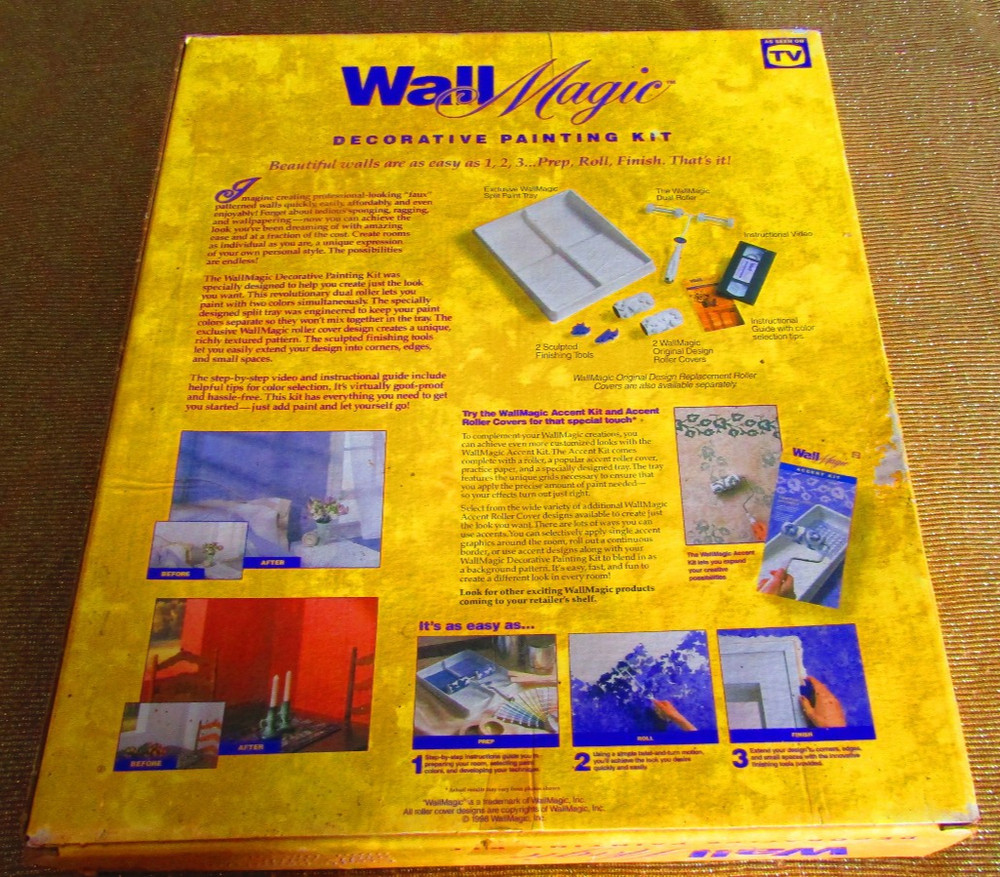 Wall Magic Decorative Painting Kit Rollers Tray , with VHS, NOS ,See description