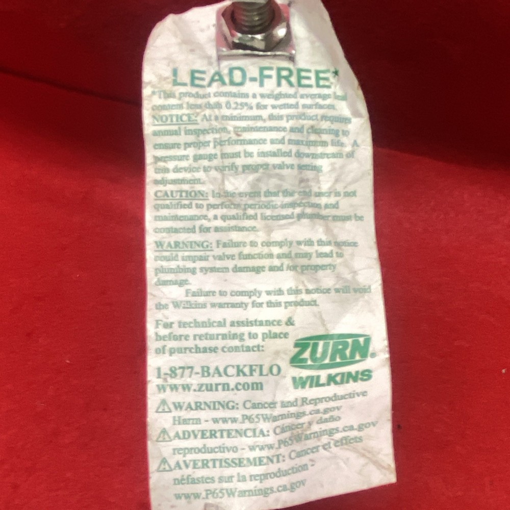 Zurn NR3XL 1 in Brass Water Pressure Reducing Valve