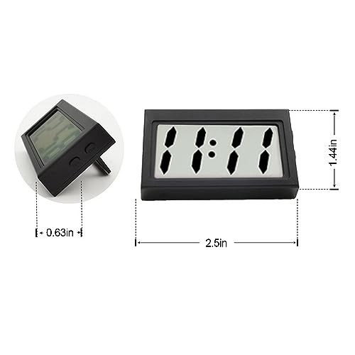 Shudyear 3PCS Small Digital Clock Mini Car Clock Mount Watch Desktop with Date