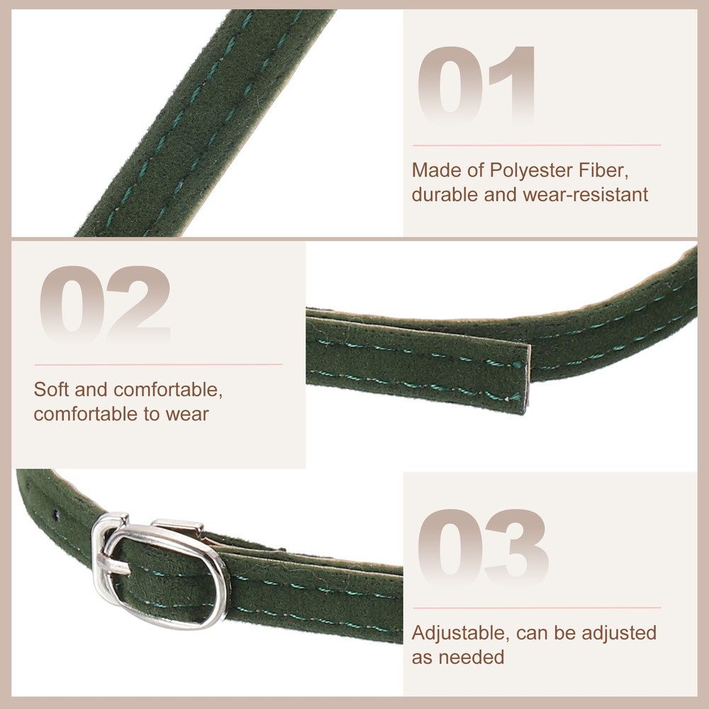 2 Pair Replacement Ankle Strap for Heels Shoe Bands, Suede Dark Green