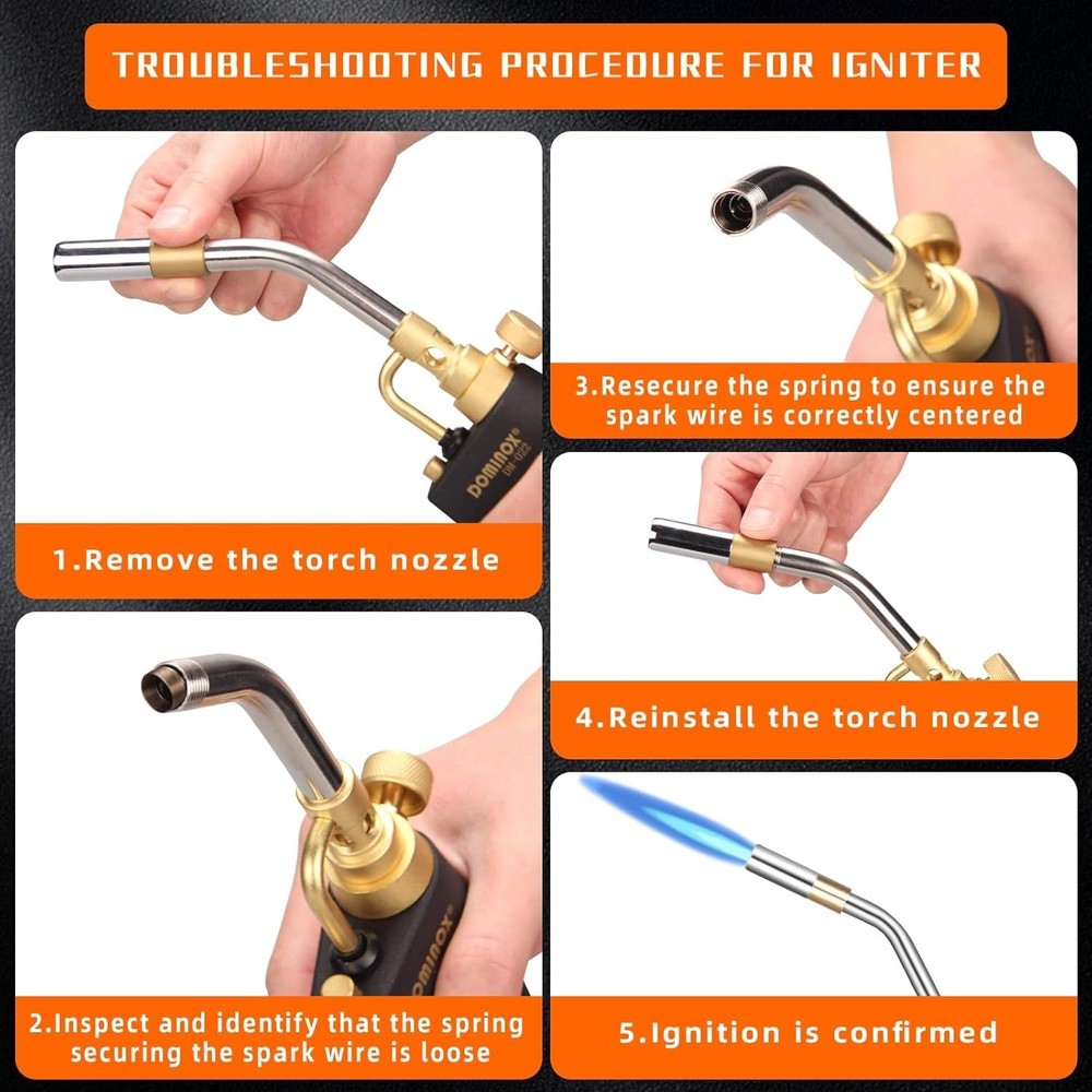 Propane Torch Head, High Intensity Torch Head Trigger Start Gas Torch, Map Ga...