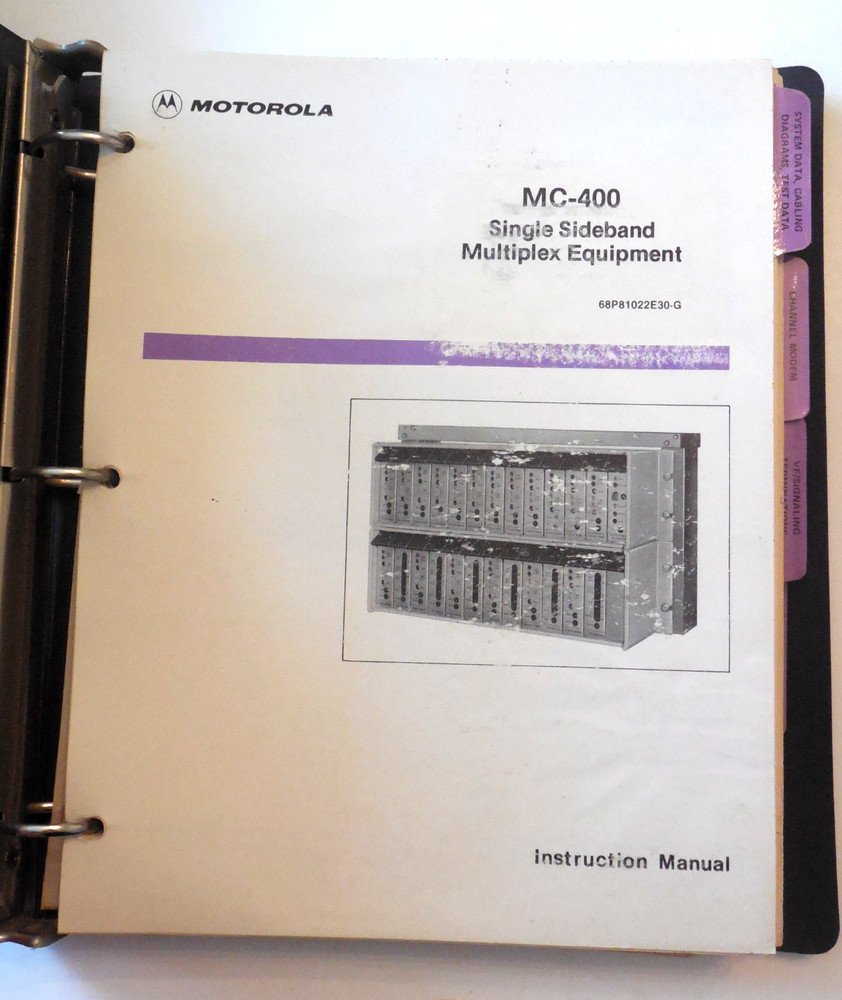 Motorola MC-400 Single Sideband Multiplex Equipment Instruction Manual