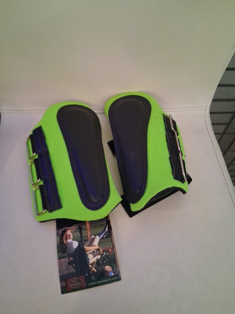 Devon Aire 010 Front Neoprene Splint Boots Easy Release Lime Neon Medium NEW