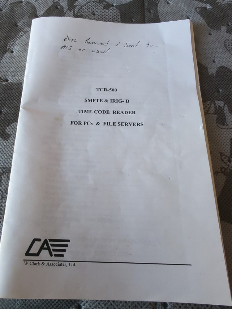 TCR 500-PCI - TCR 500 Time code Reader