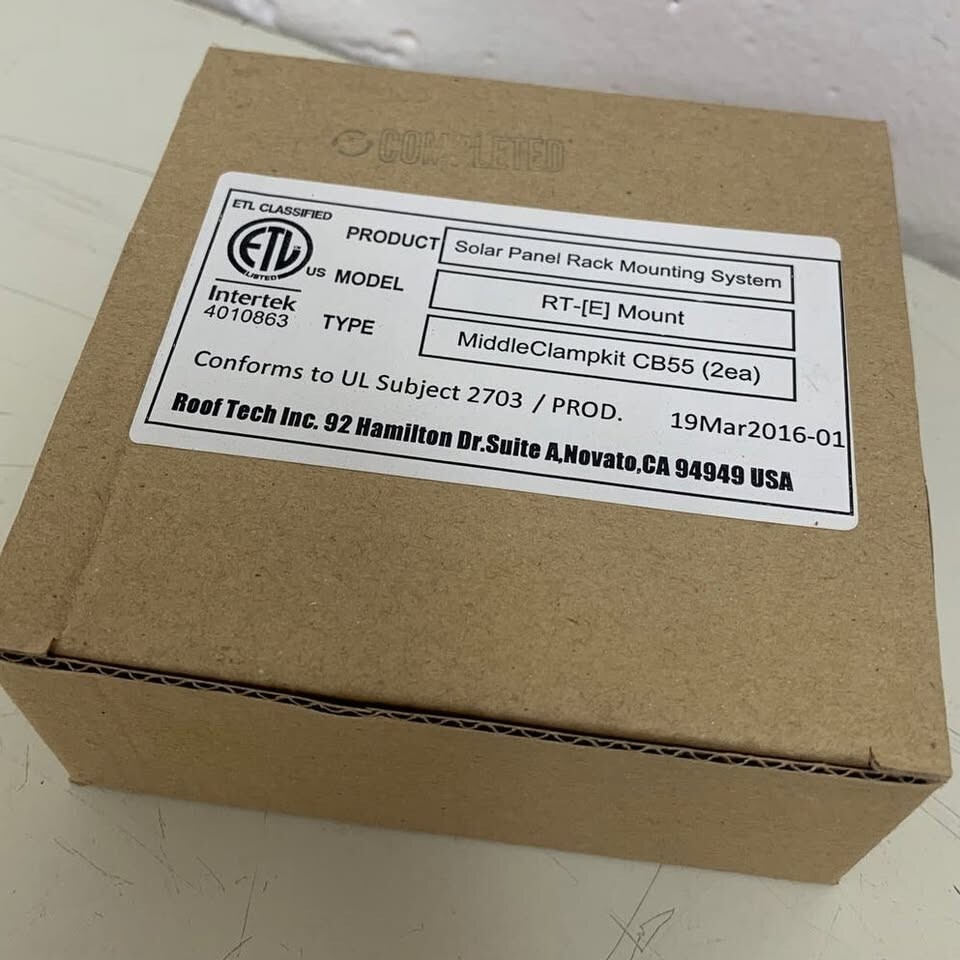 New Intertek Middle Clamp Kit CB55 2ea 4010863 Solar Panel Rack Mounting System