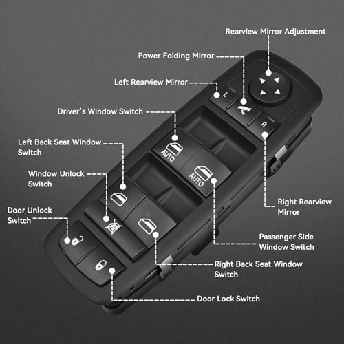 Driver Side Master Power Window Switch 9 Pins + 3Pins Compatible 68110867AB