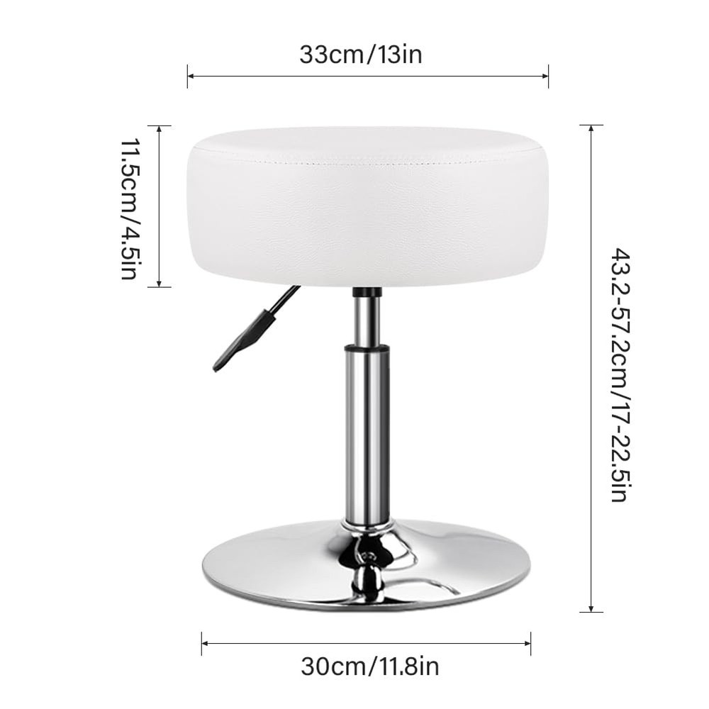 Adjustable Vanity Stool for Makeup Room Swivel Makeup Stool Small Round Ottom...