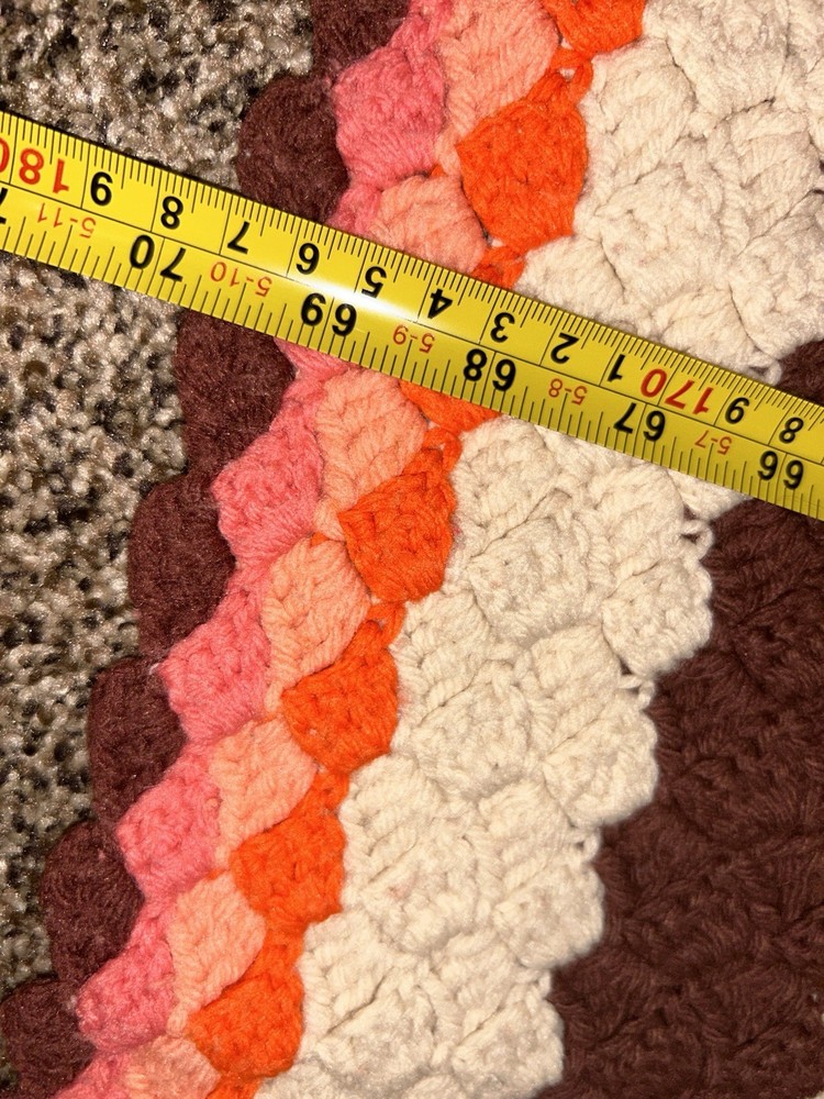 vintage afghan blanket 44 X 70
