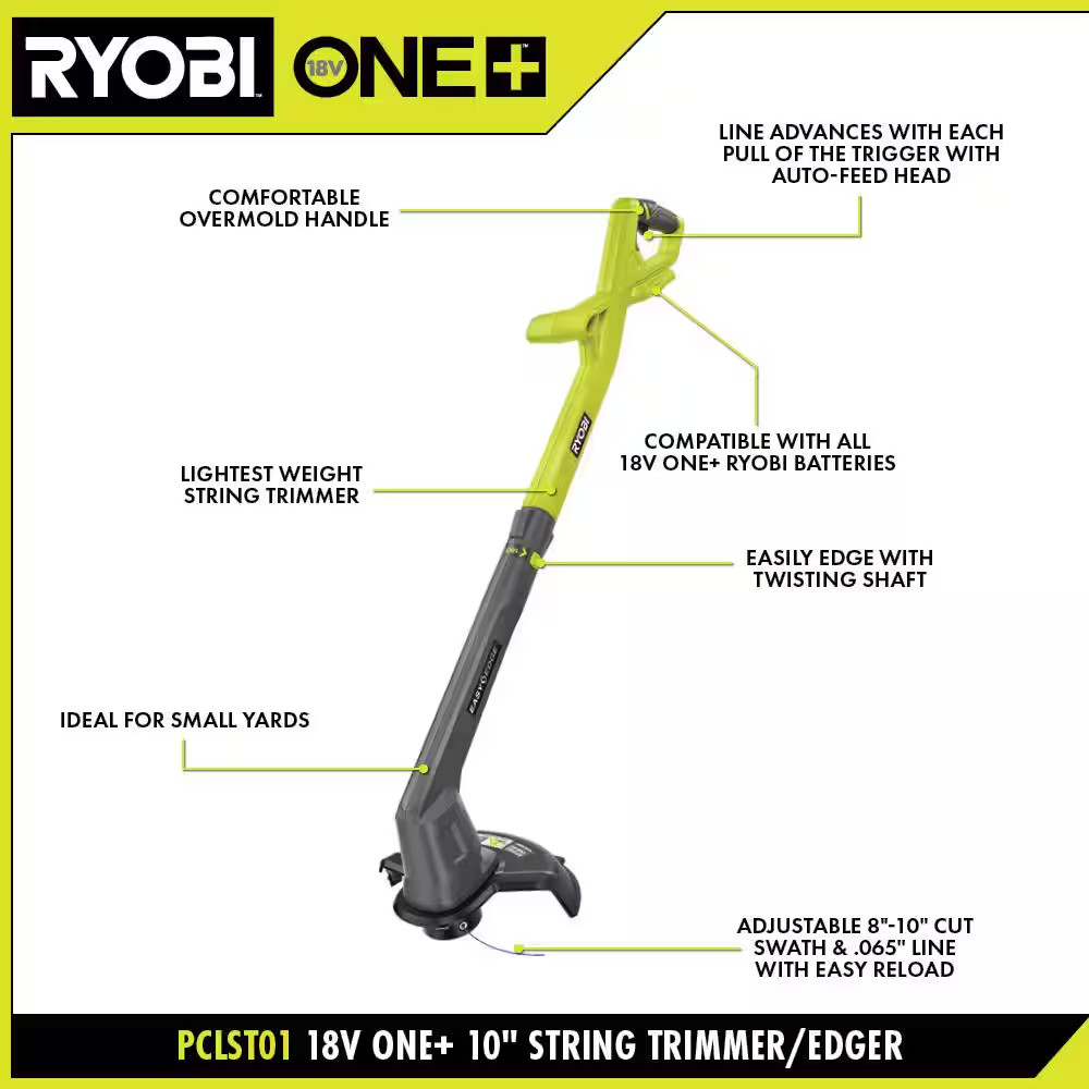 ONE+ 18V Cordless String Trimmer/Edger and Blower/Sweeper Combo Kit & 3 Pack. 06