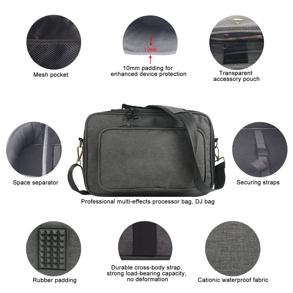 Small Multi-Effects Pedal Bag DJ Controller Case Waterproof Fabric 10mm NTVK