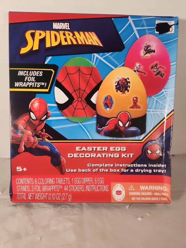 Marvel Spiderman Easter Egg Decorating Kit Ages 5+ Brand New!!