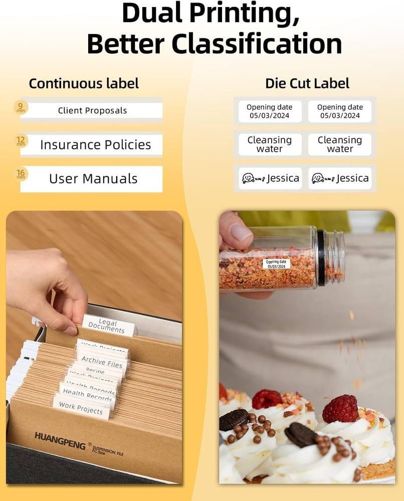 Mini Bluetooth Labeler for Easy Organization - Sharp Prints with Built-in Cutter