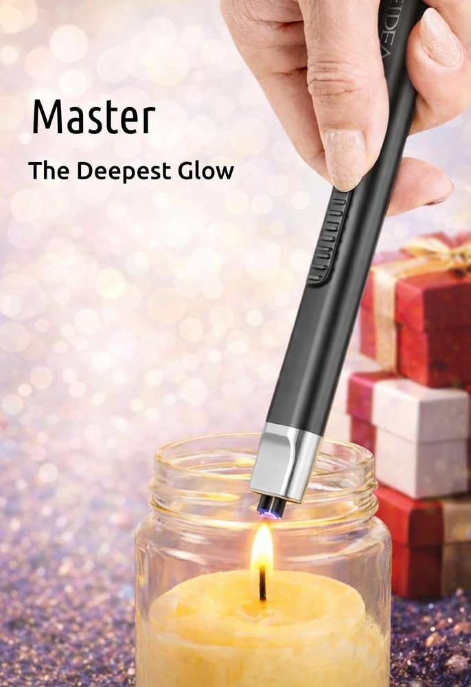 REIDEA 2 Pack Electric Arc Lighter, Windproof Small, 2 (Black )