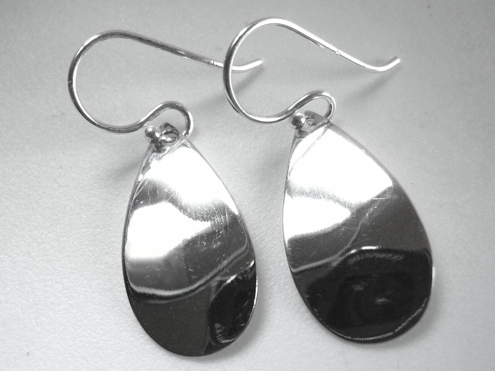 Silver Teardrops 925 Sterling Silver Dangle Earrings with Maximum Reflection