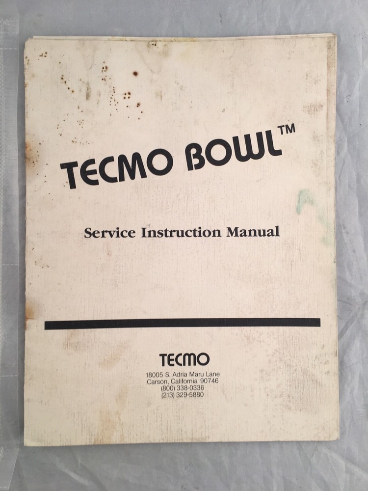 Tecmo Bowl Service Instruction Manual