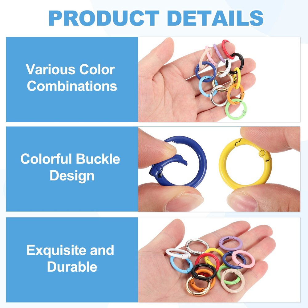 1Set Round Spring O Rings, Trigger Spring Snap Clip, Blue and 3 Colors