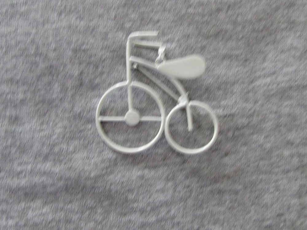 High Wheel Bicycle Pinback White 2"