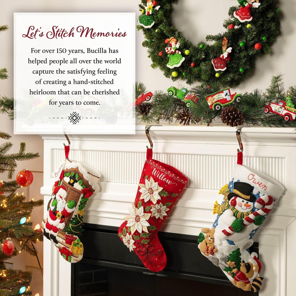Bucilla, Felt Applique 18" Stocking Making Kit, Nutcracker Noel, Perfect for ...