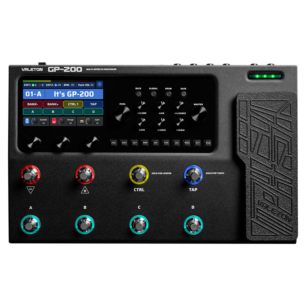 Valeton GP-200 Guitar Bass Amp IR Cabinet FX Loop Expression Effects Processor