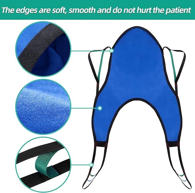 U-Shaped Lift Sling with Head Support Transfer Sling for Elderly Disabled LARGE