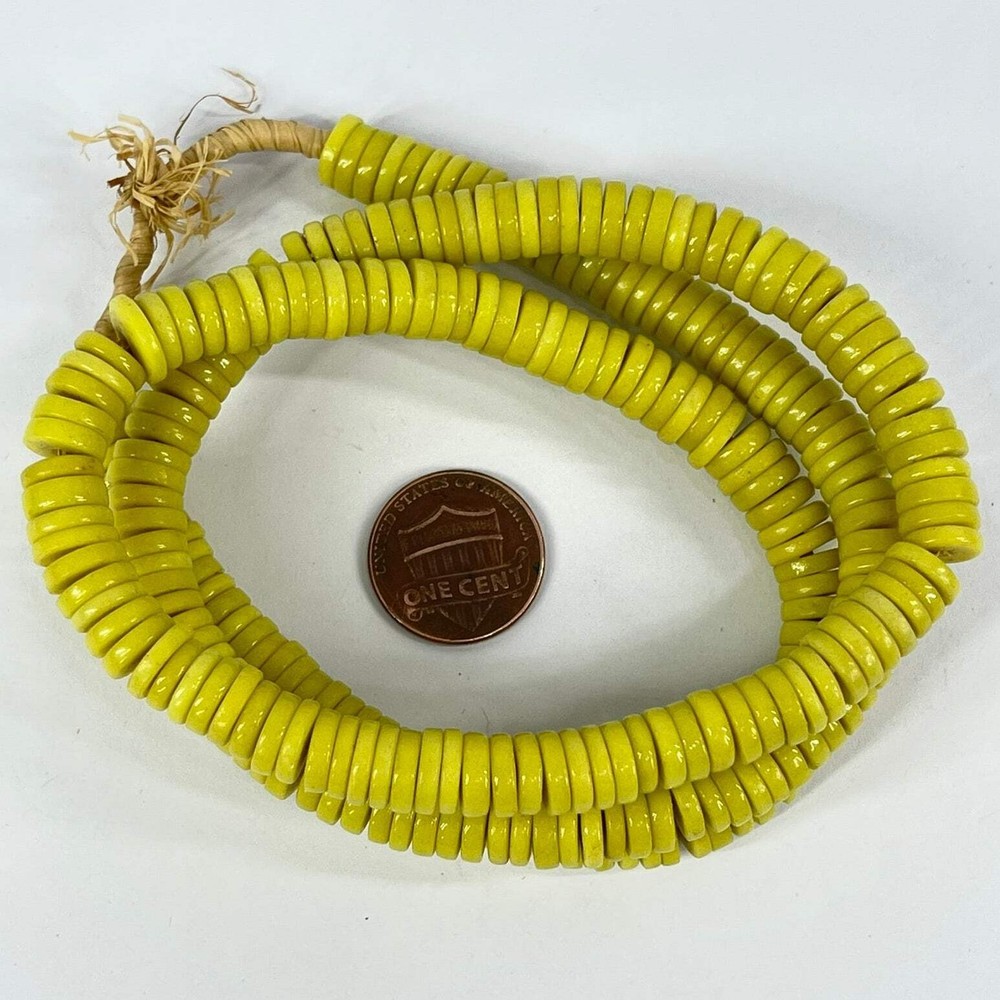 Bohemian Button Yellow Trade Beads