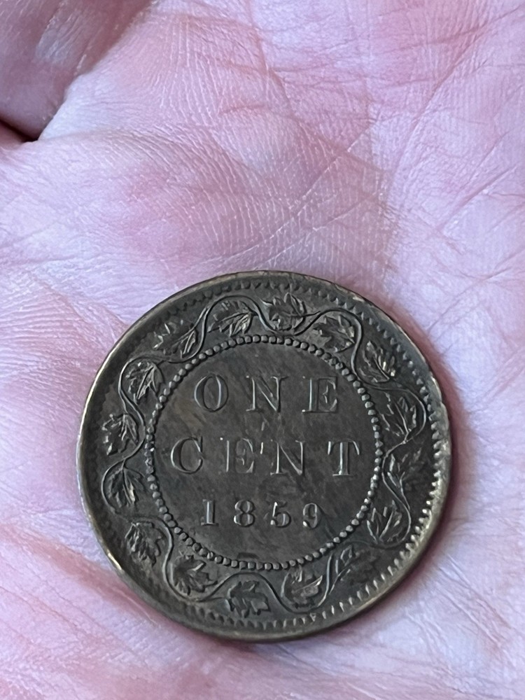 1859 Victorian Large Cent Canada Nice Details