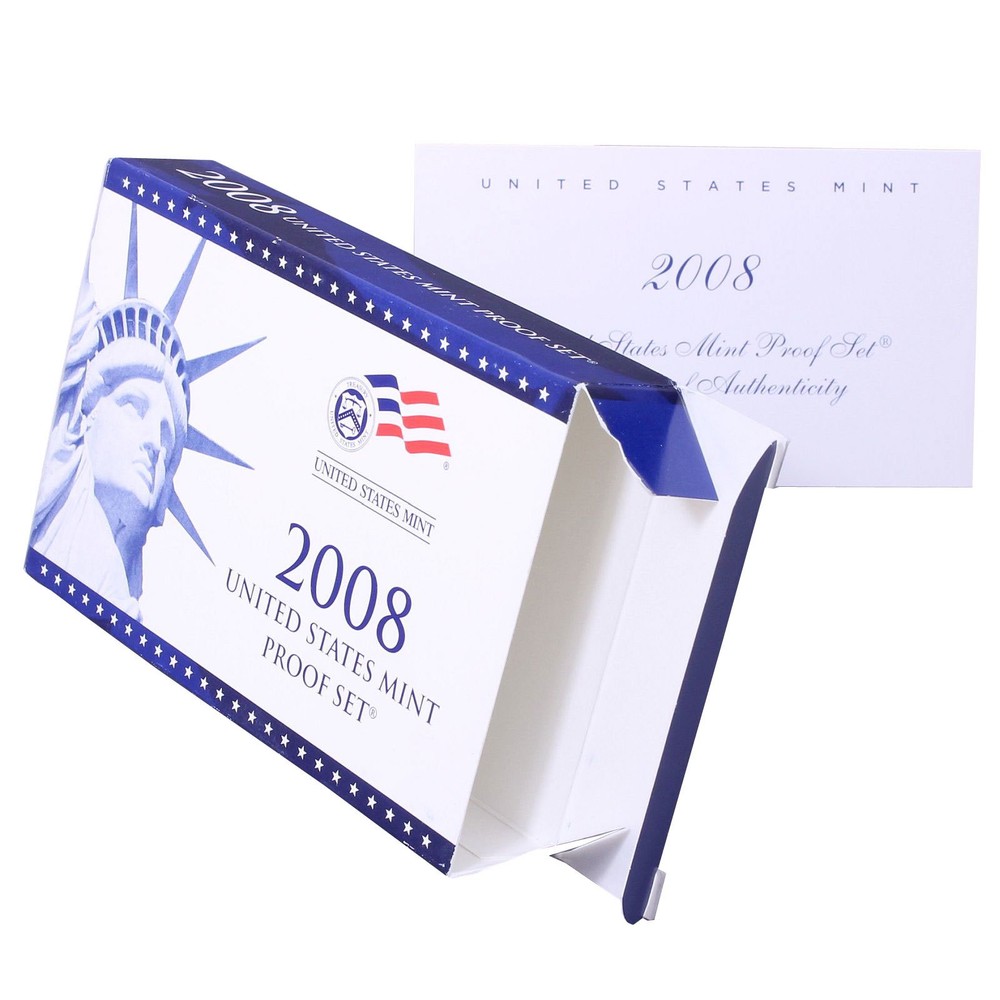 Empty Packaging Replacement Clad Proof Set Box & COA No Coins 2008