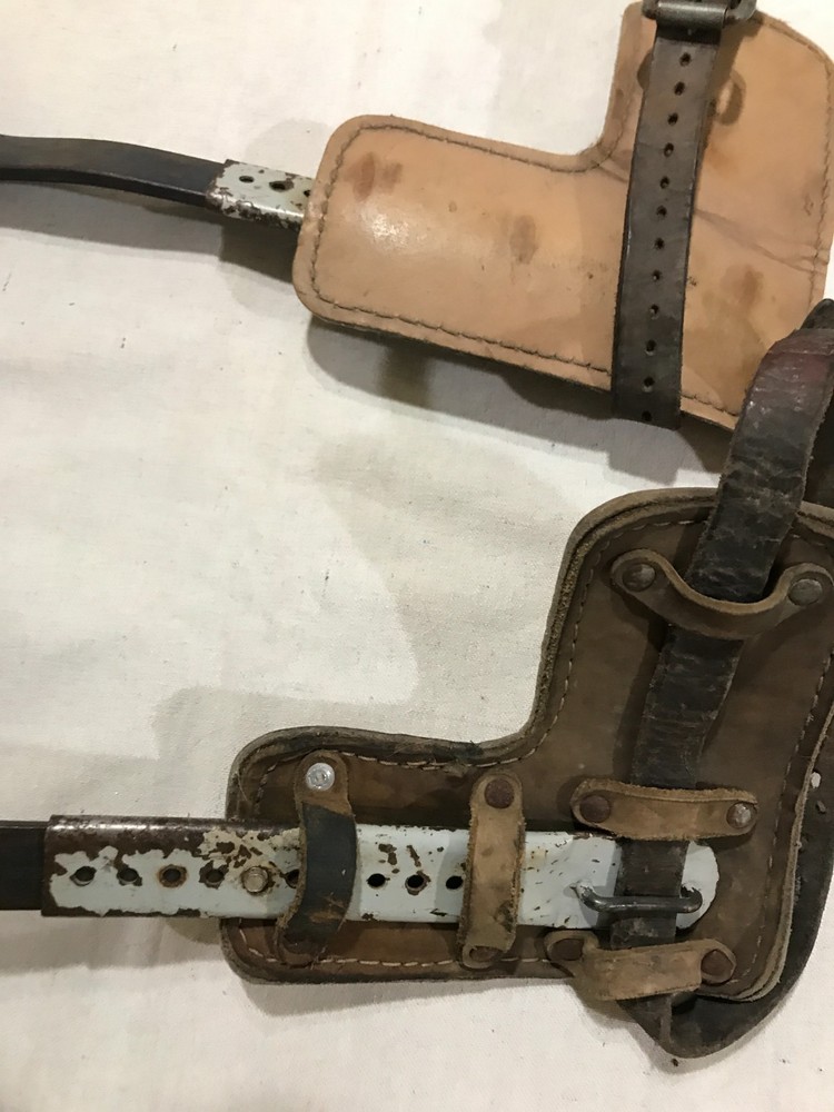 vintage pole tree climbing gaffs sold as is