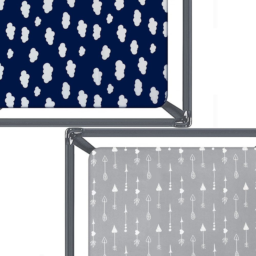Pack N Play Fitted Sheets Ultra Soft Mini Crib Sheets 2 Pack Cloud &Arrowhead