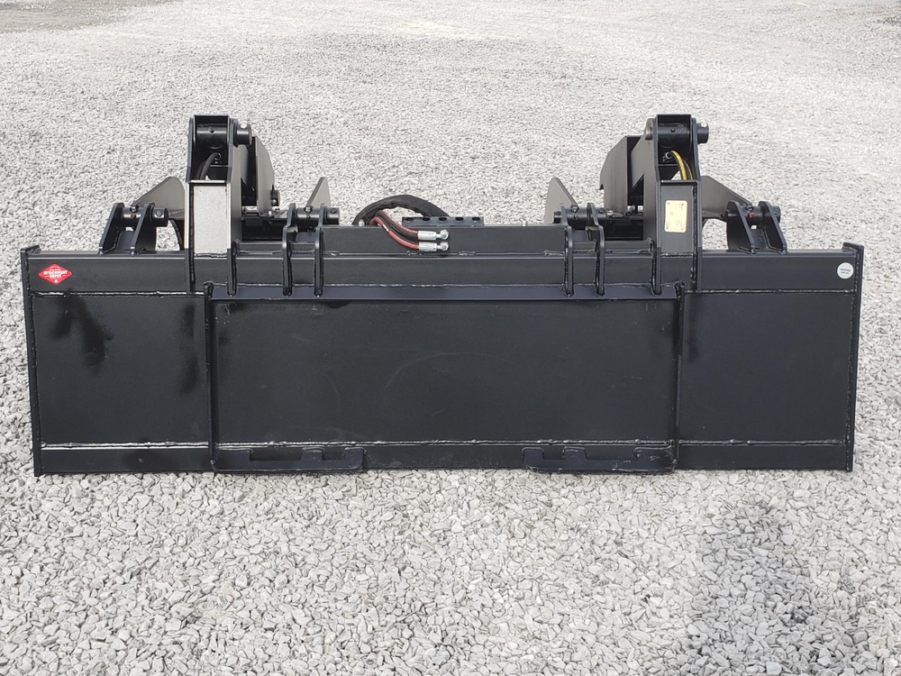 84″ Severe Duty Solid Bottom Bucket Grapple Fits Skid Steer Quick Attach Loader