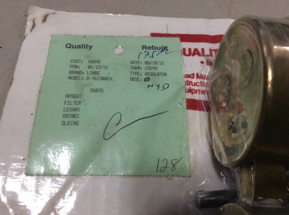 Linde R-76 Oxygen Regulator Fresh Rebuild