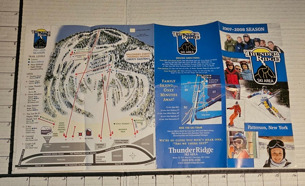 2007/08 THUNDER RIDGE SKI AREA TRAIL MAP. NY EX-MINT