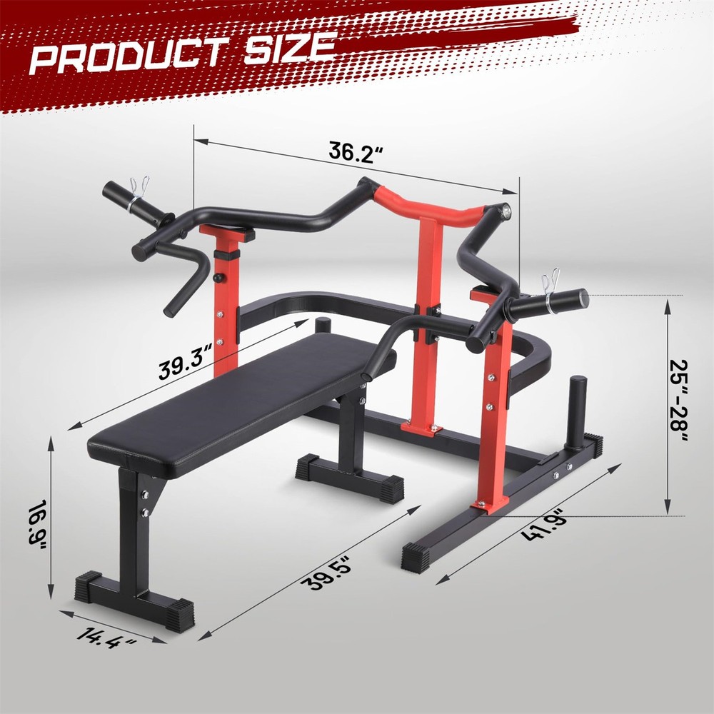 😸Chest Press Machine Weight Bench Press Machine Adjustable Flat Incline Bench