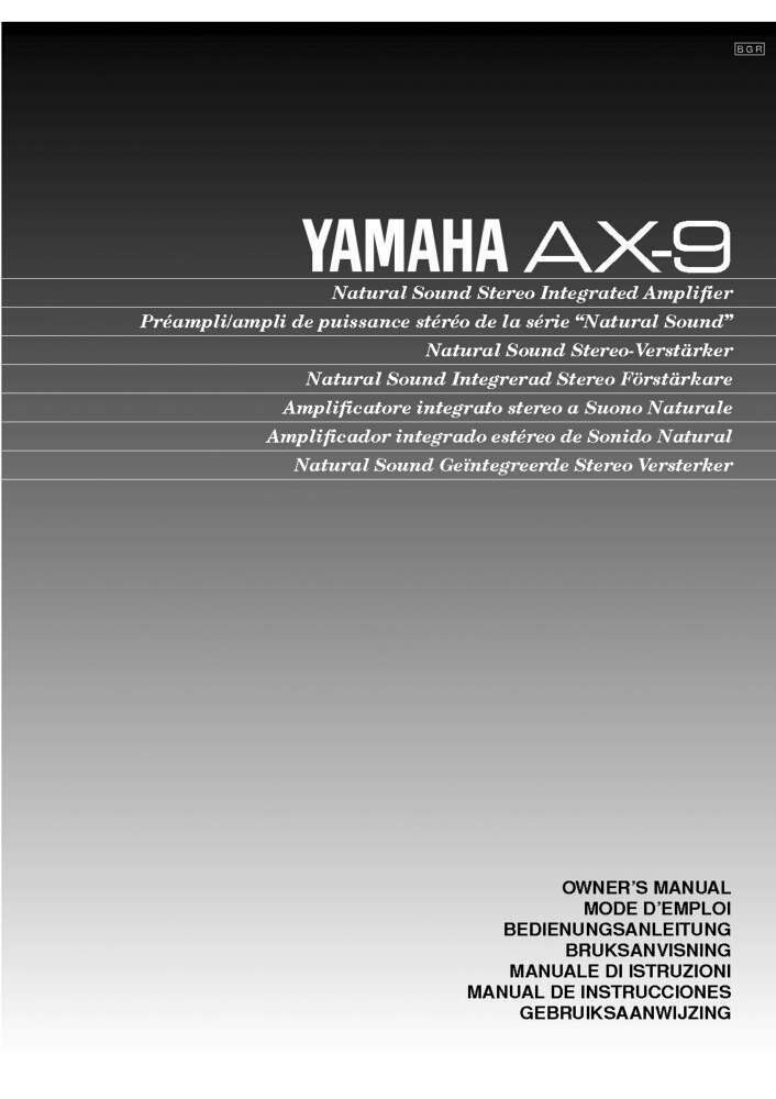 Yamaha AX-9 Amplifier Owners Manual