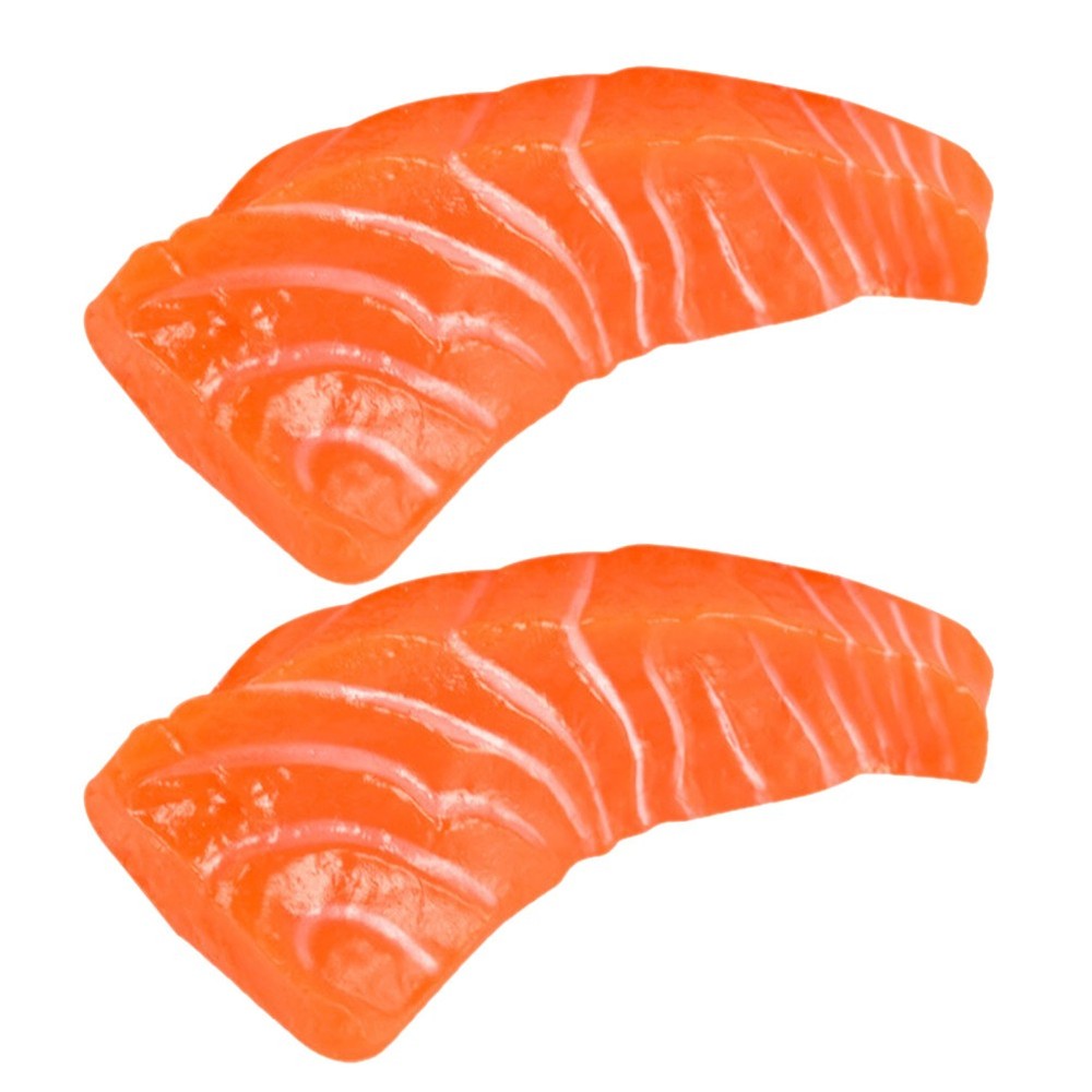 2 Pcs Simulated Salmon Props Artificial Food for Display Fish Models