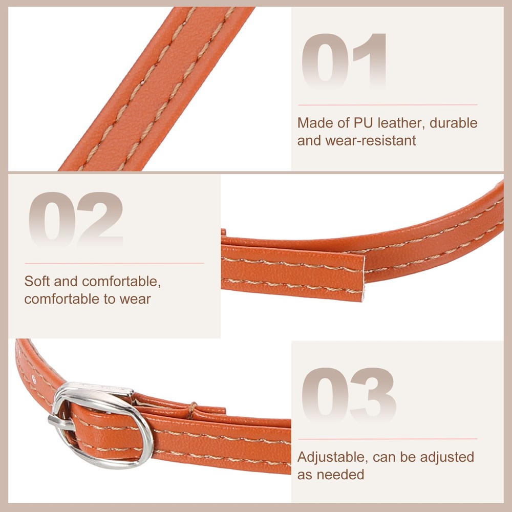 3 Pair Replacement Ankle Strap for Heels Leather Shoe Band, Matte Light Brown