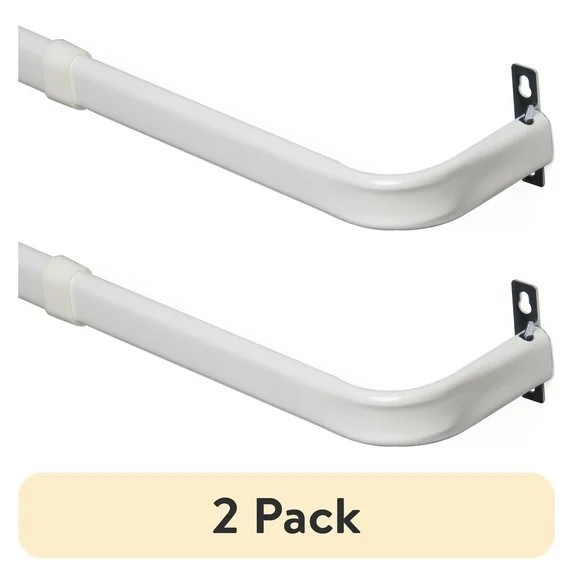 (2 pack) Mainstays 3" Basic Metal Wrap Around Adjustable Curtain Rod