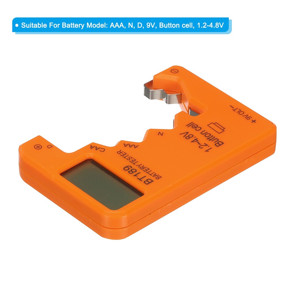 Digital Battery Tester, BT-189 Battery Volt Checker for Multi-size, Orange